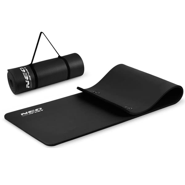 Treningsmatte med hull, tykk 183 x 60 cm Neo-Sport - 192000 svart
