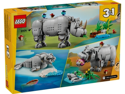 LEGO Wilde dieren: machtige neushoorn met vogels (31171)