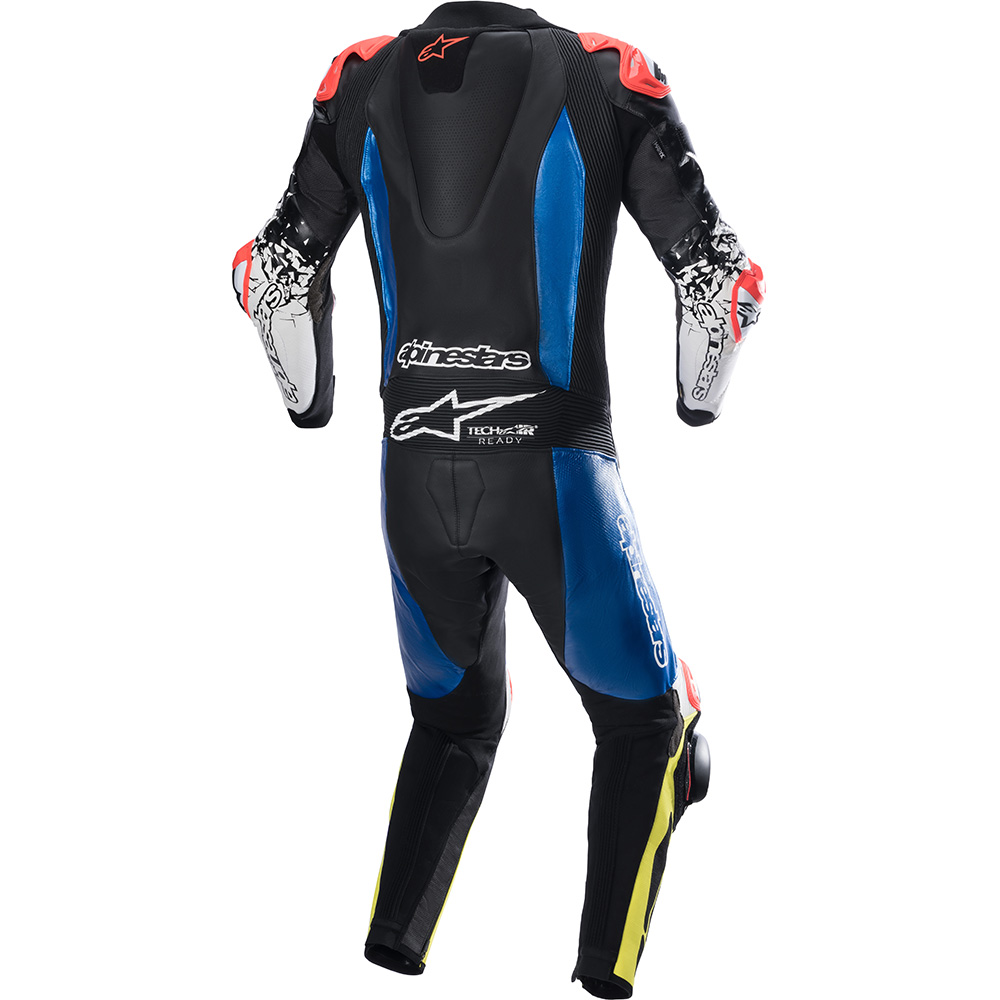 Alpinestars - Combinaison GP Tech V4 - 1 pièce Noir / Bleu / Jaune fluo