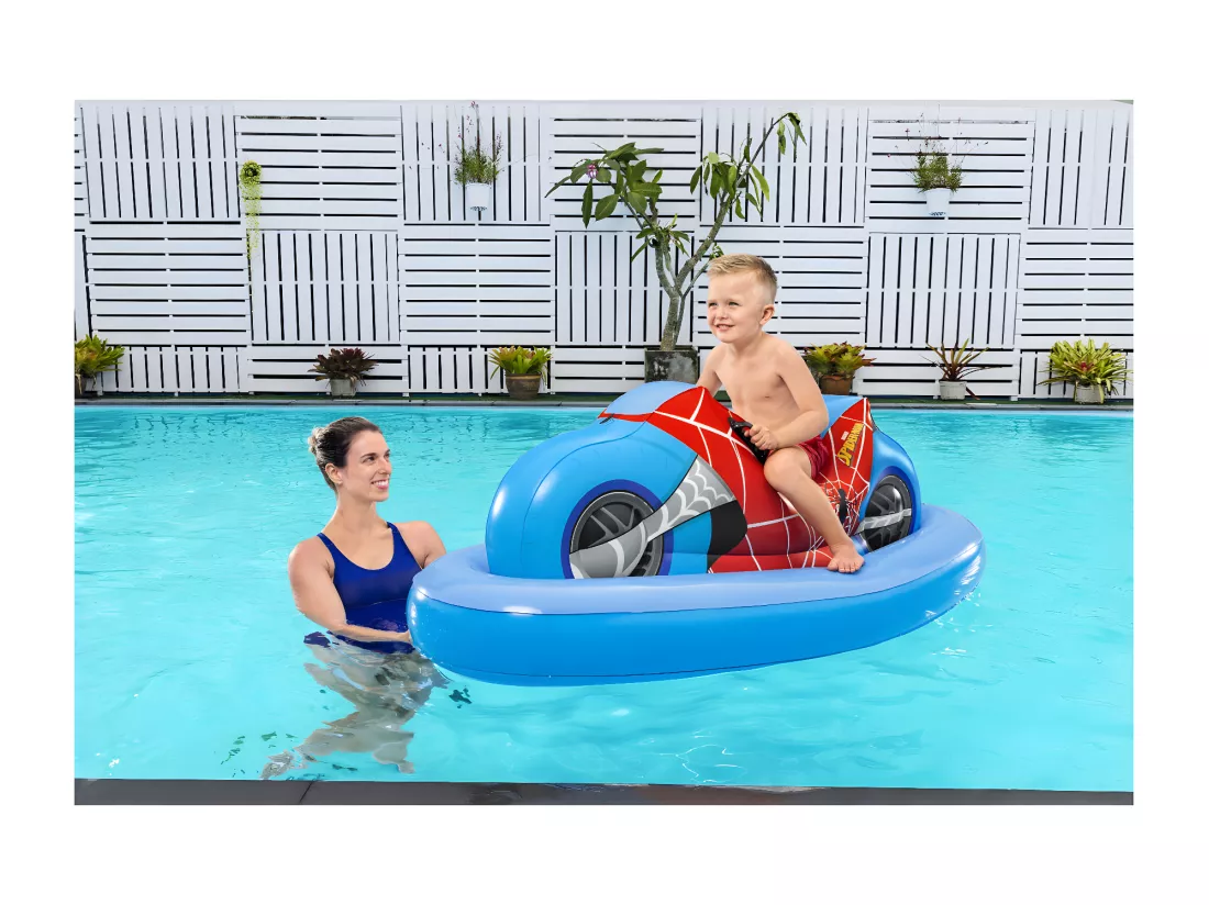 Bestway Bouée gonflable moto spider-man à chevaucher, 170 x 84 cm - 98794