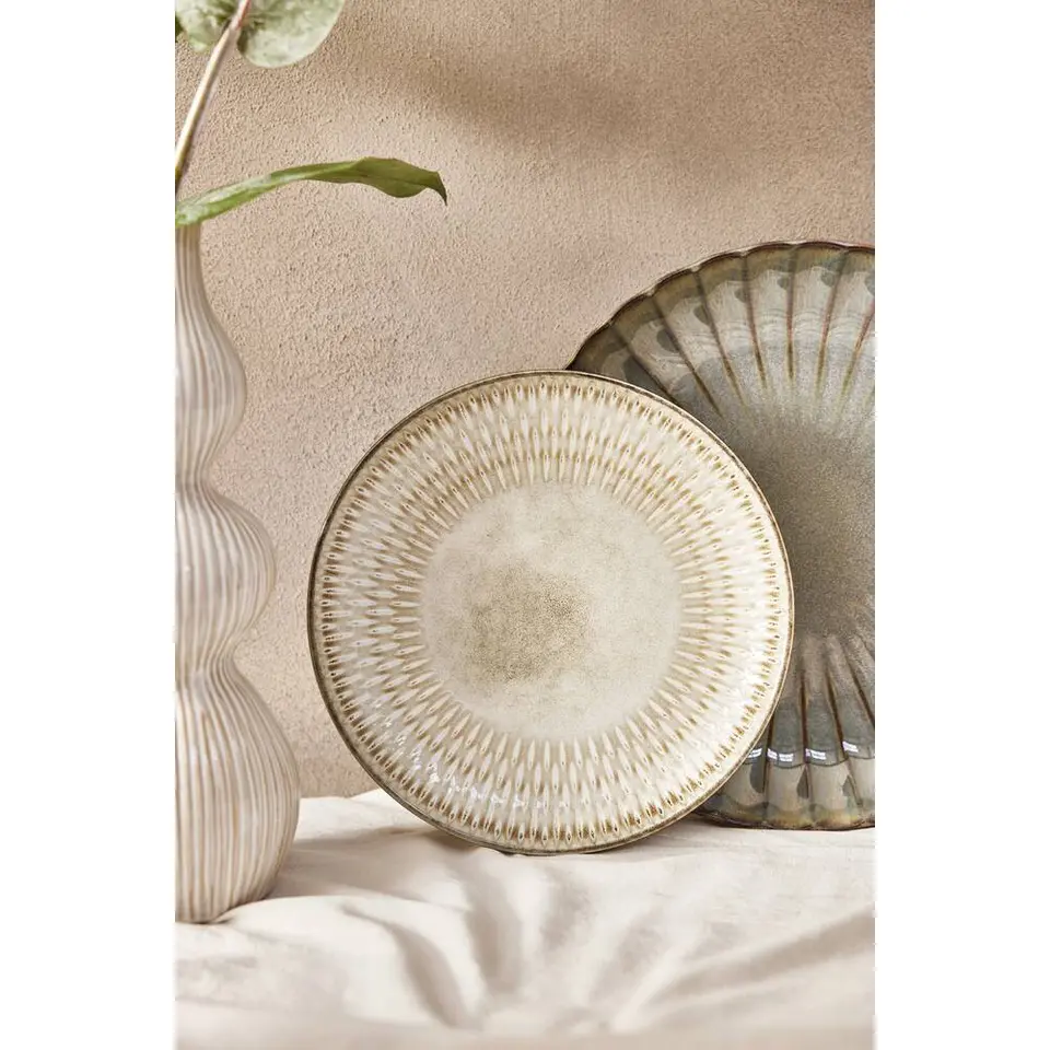 Ontbijtbord Bodhi - beige stoneware - Ø21,5 cm