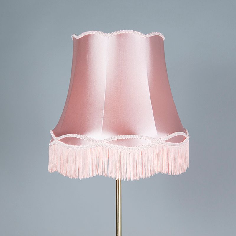 Retro vloerlamp messing met Granny kap roze 45 cm - Kaso