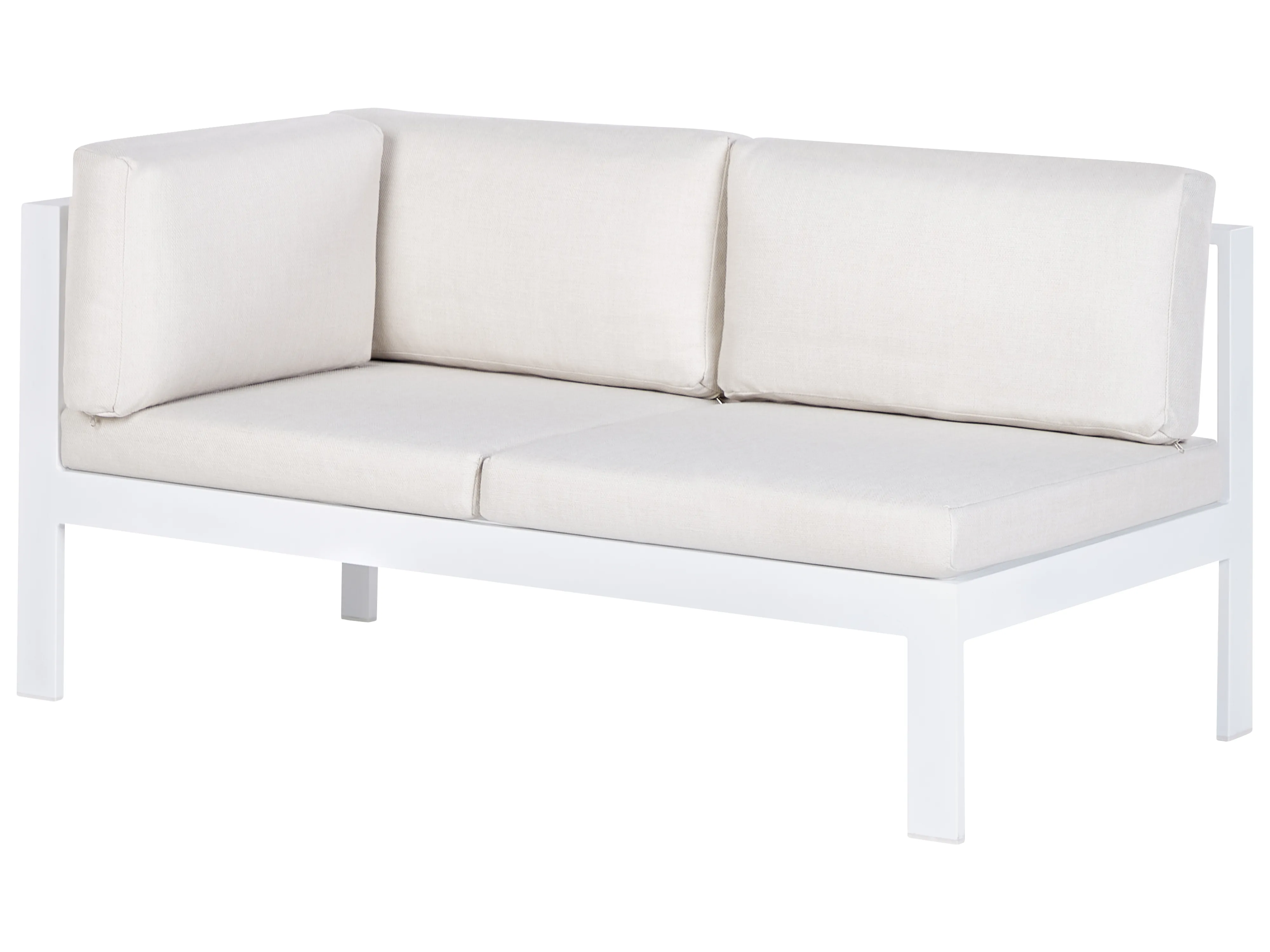 Tuin hoekloungeset met tafel 5-zits MESSINA linkszijdig Metaal Gebroken wit