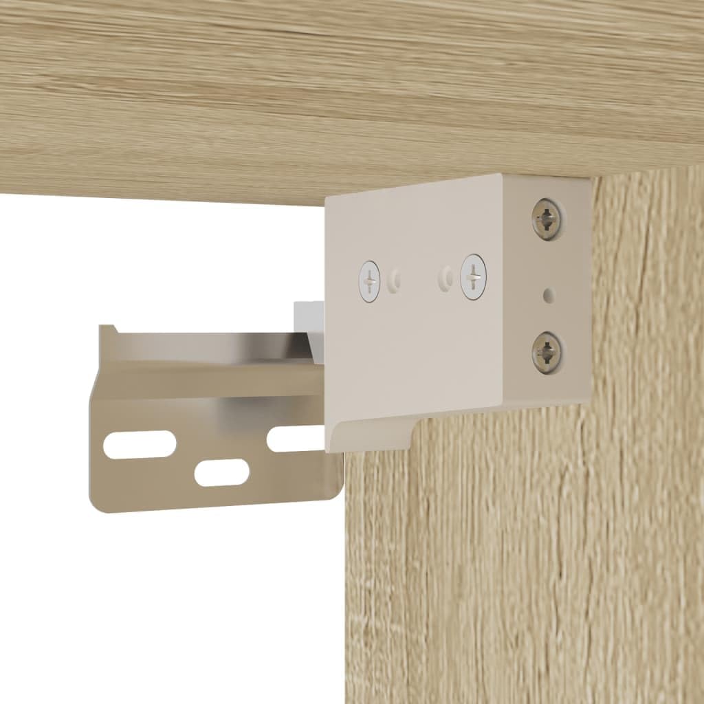 vidaXL Badmöbel Set 4-TLG., Badschrank mit Stauraum, Waschbeckenunterschrank für Badezimmer, Hochschrank Badezimmermöbel, Sonoma-Eiche Holzwerkstoff