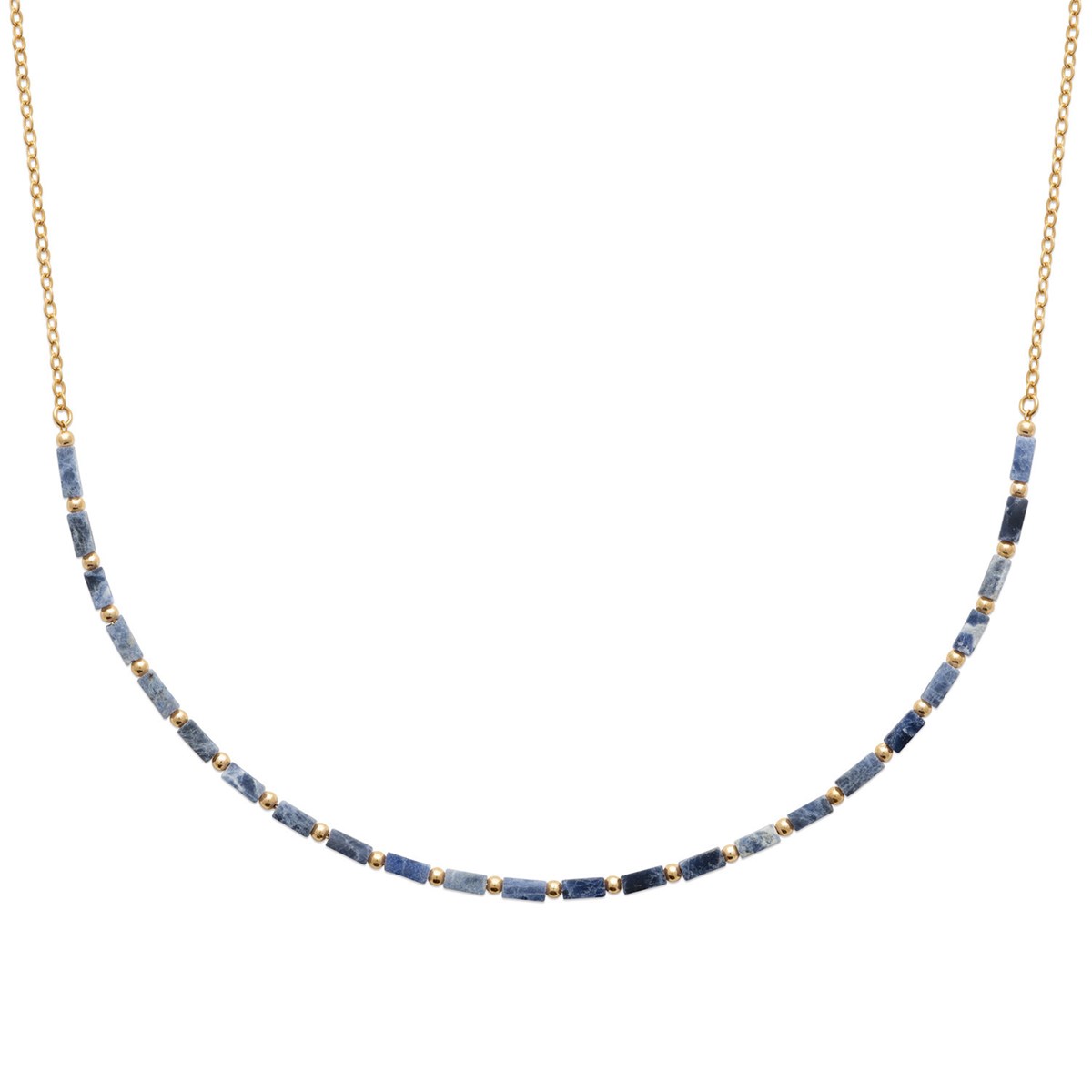 Collier Brillaxis perles de sodalite
