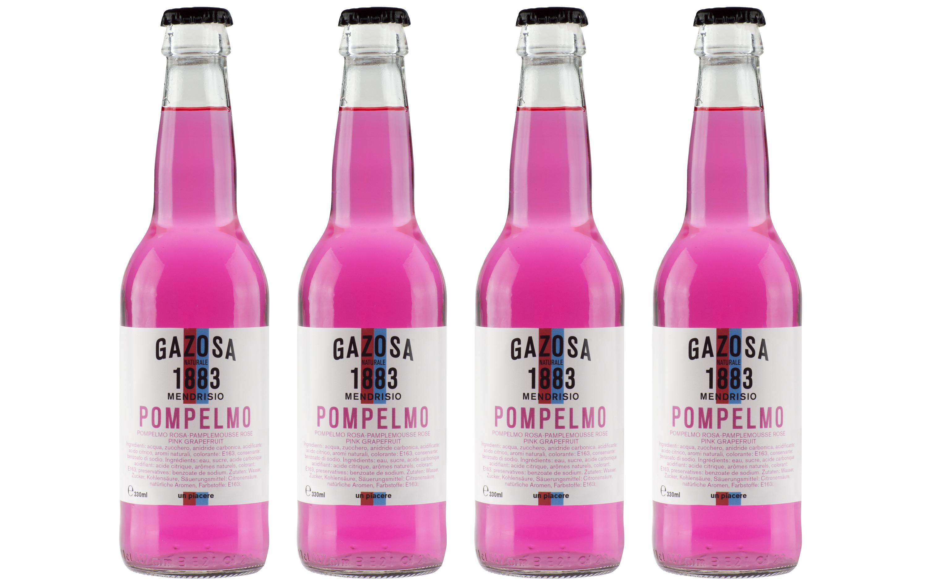Soft-Drinks Pompelmo rosa 4 x 330 mlPrickelndes Erfrischungsgetränk mit Grapefruitaroma