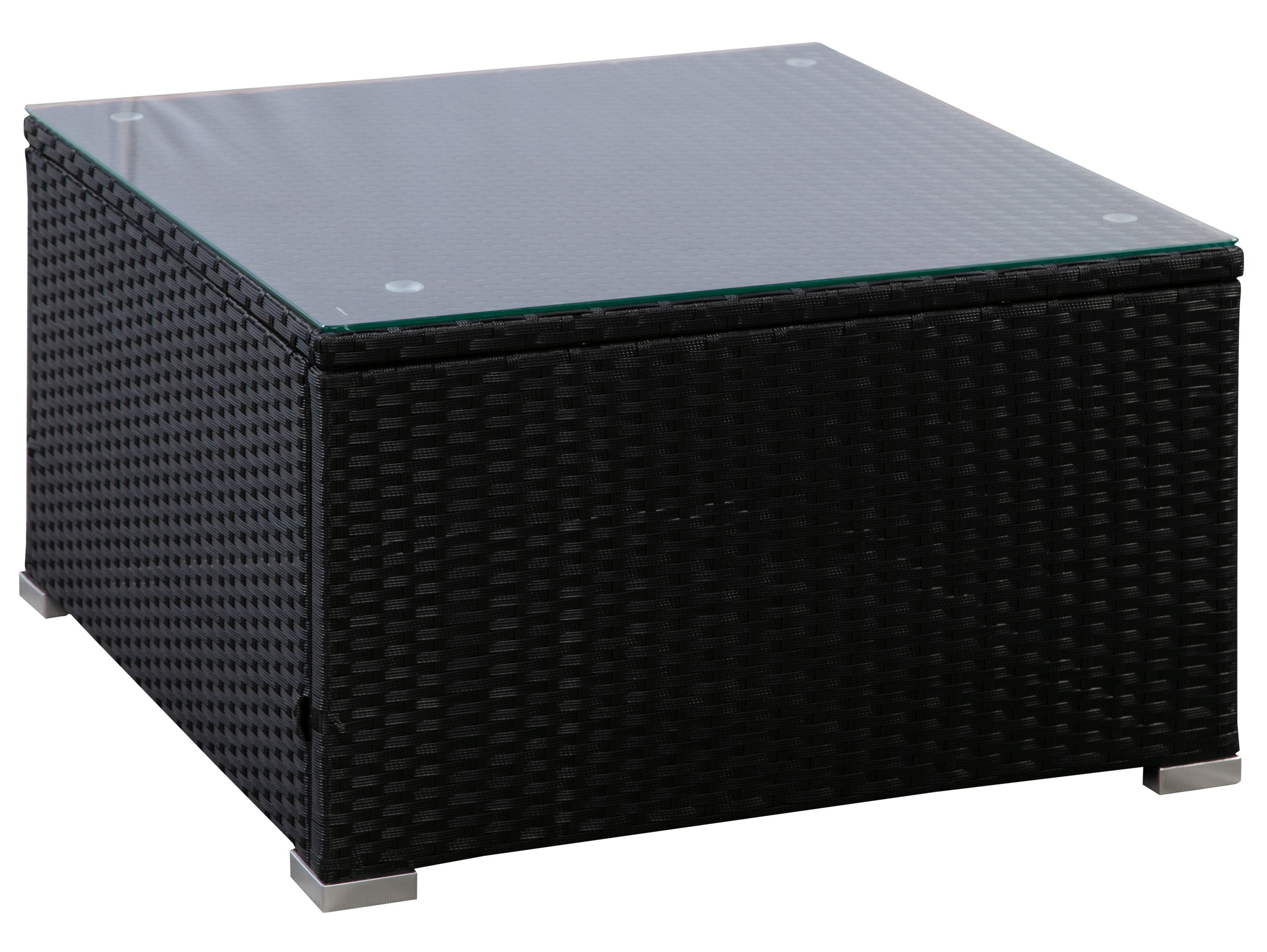 Rattanlounge SANTORINI schwarz/beige