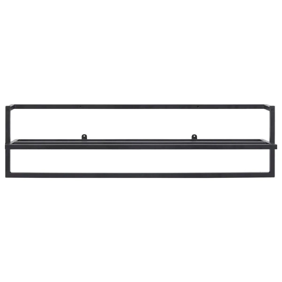 Helloshop26 Porte-serviette mural acier noir 95 cm