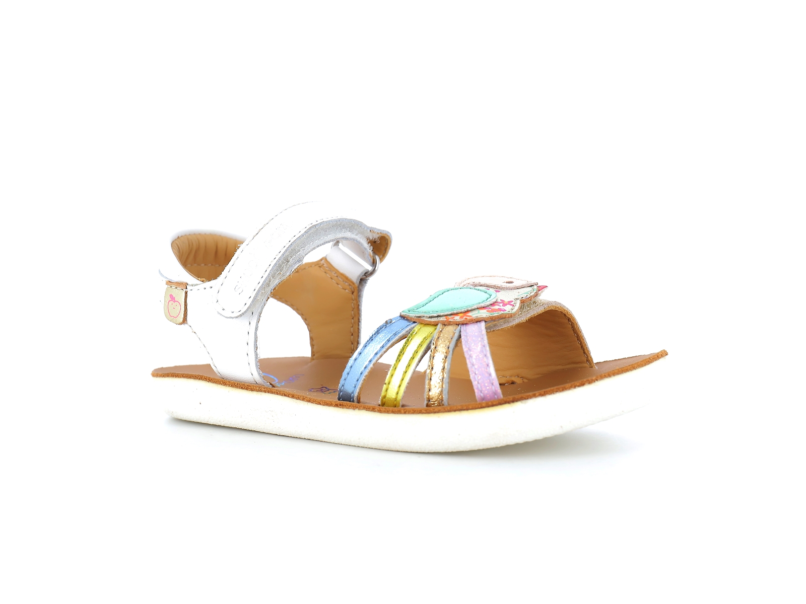 Shoopom-GOA PIOU Cuir Blanc Violet