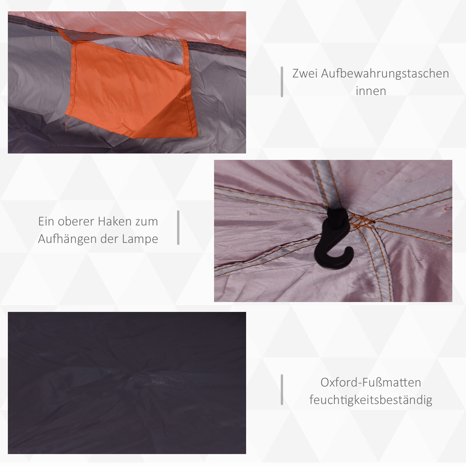 Outsunny Doppelwandzelt für 5–6 Personen orange, blau 280 x 280 x 170 cm (LxBxH)