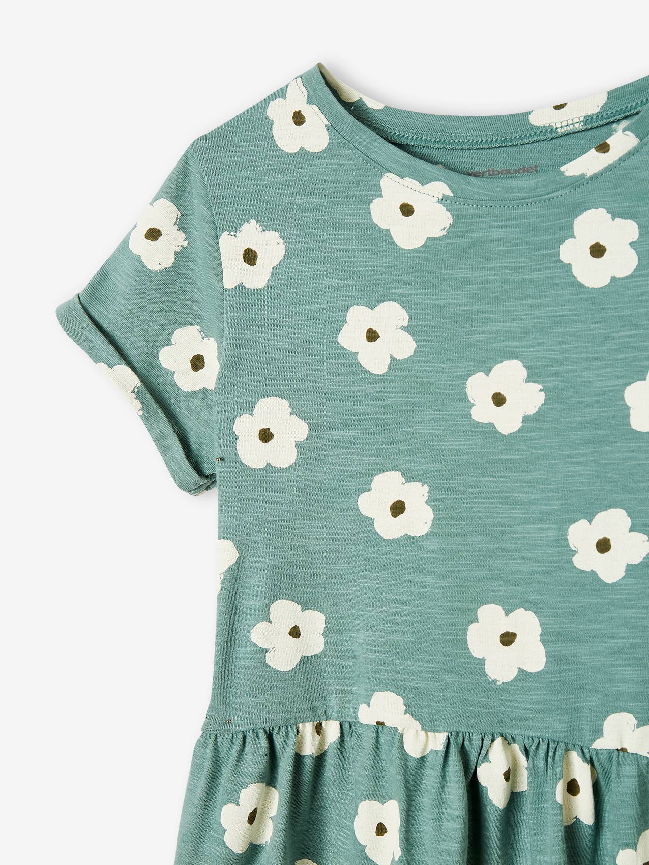 Vestido estampado para meninas, rosa claro
