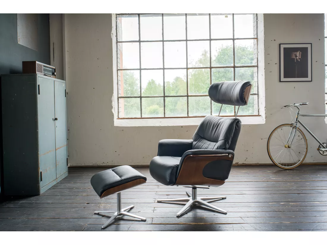Fauteuil - Noir cuir - TOSAR