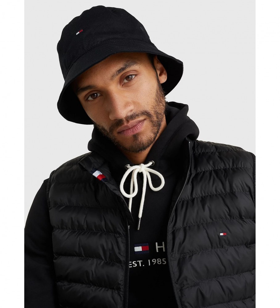 Chapéu Bucket Tommy Hilfiger com Logo Bordado, Preto