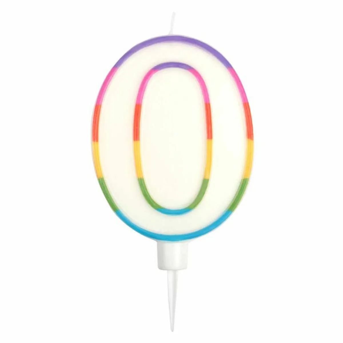 Paris Prix Bougie d'anniversaire chiffre 0 - Multicolore 10,5 cm
