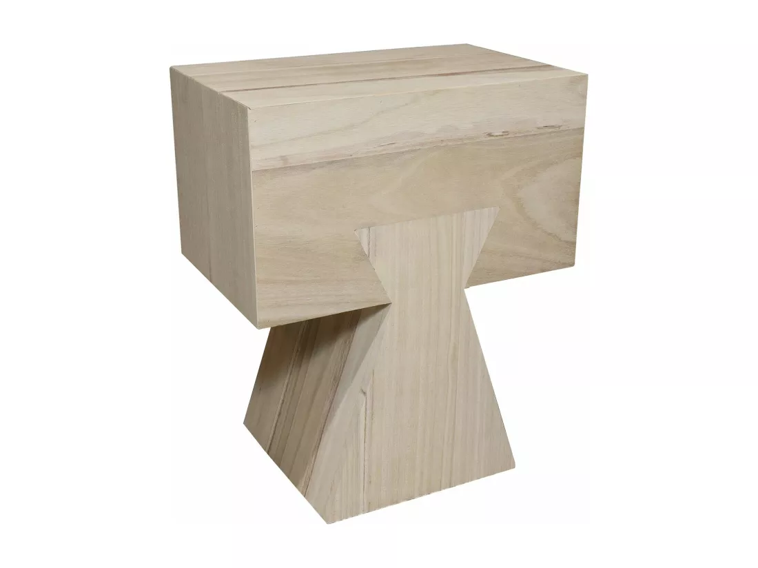 Now's Home - Meuble D'appoint En Bois De Paulownia Naturel 35x22.5x42cm Line