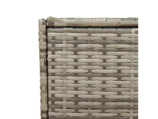 Boîte de rangement de jardin gris 283L résine tressée