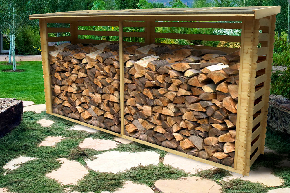 Abri à bûches 6,7 m3 - abri de stockage pour bois de chauffage - range bûches extérieur - abri à vélo/container - M203