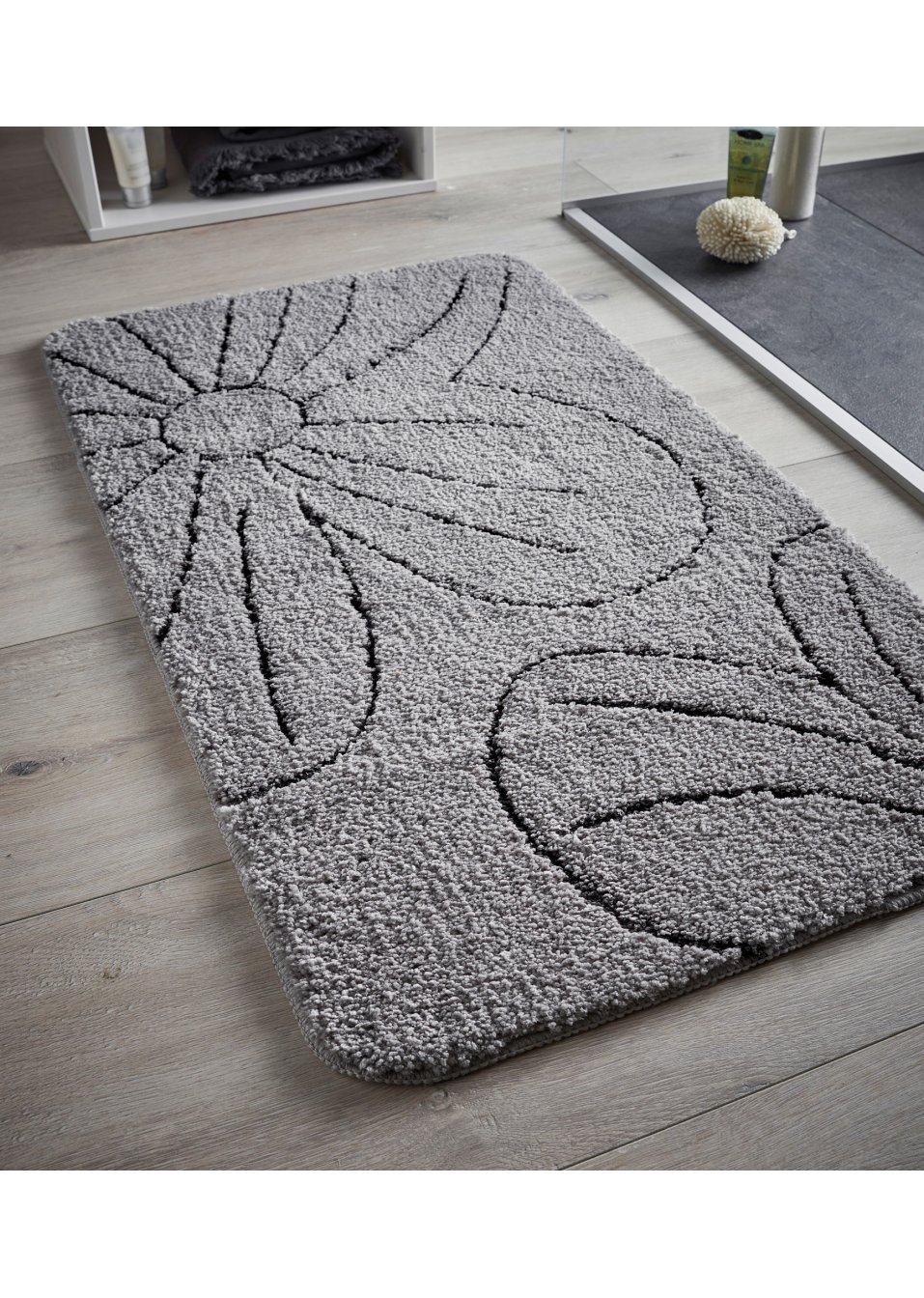 Tapis de salle de bain tufté avec motif en relief