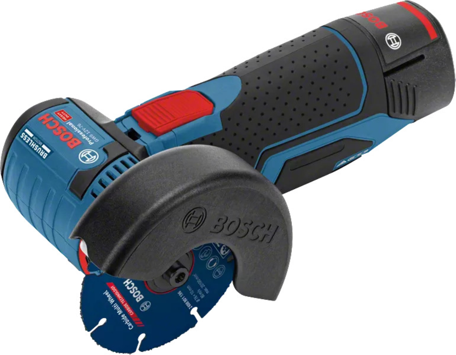 Bosch GWS 12V-76 12V Li-Ion Accu haakse slijper set (2x 3.0Ah accu) in L-Boxx - 76mm - koolborstelloos