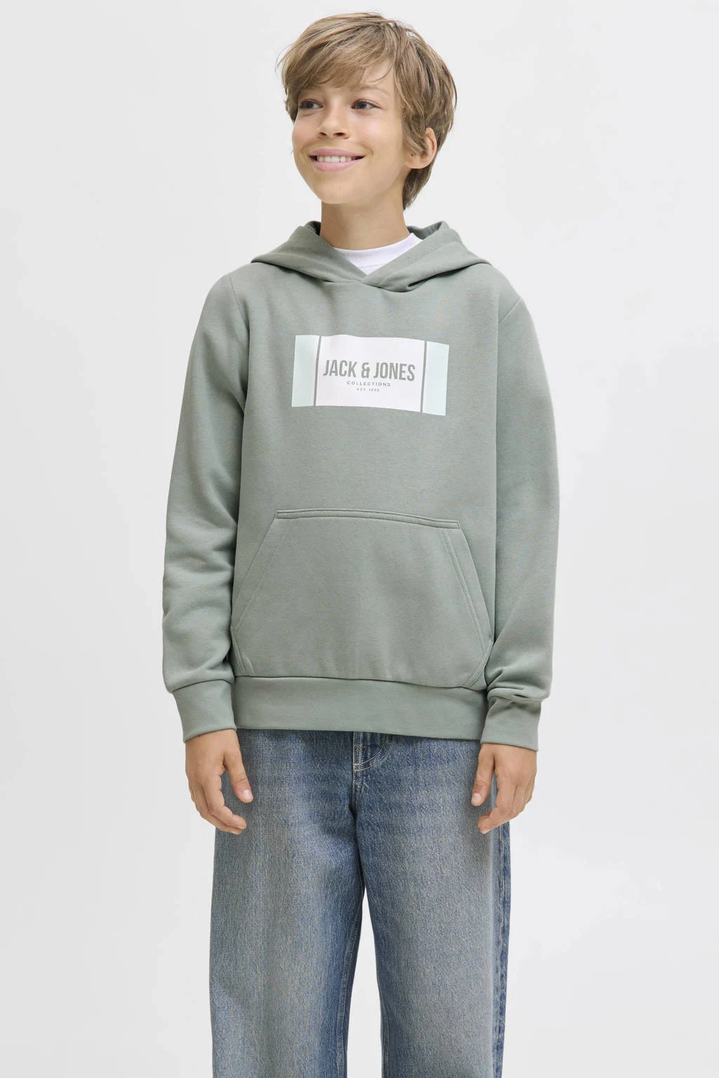 JACK & JONES JUNIOR hoodie lichtgroen
