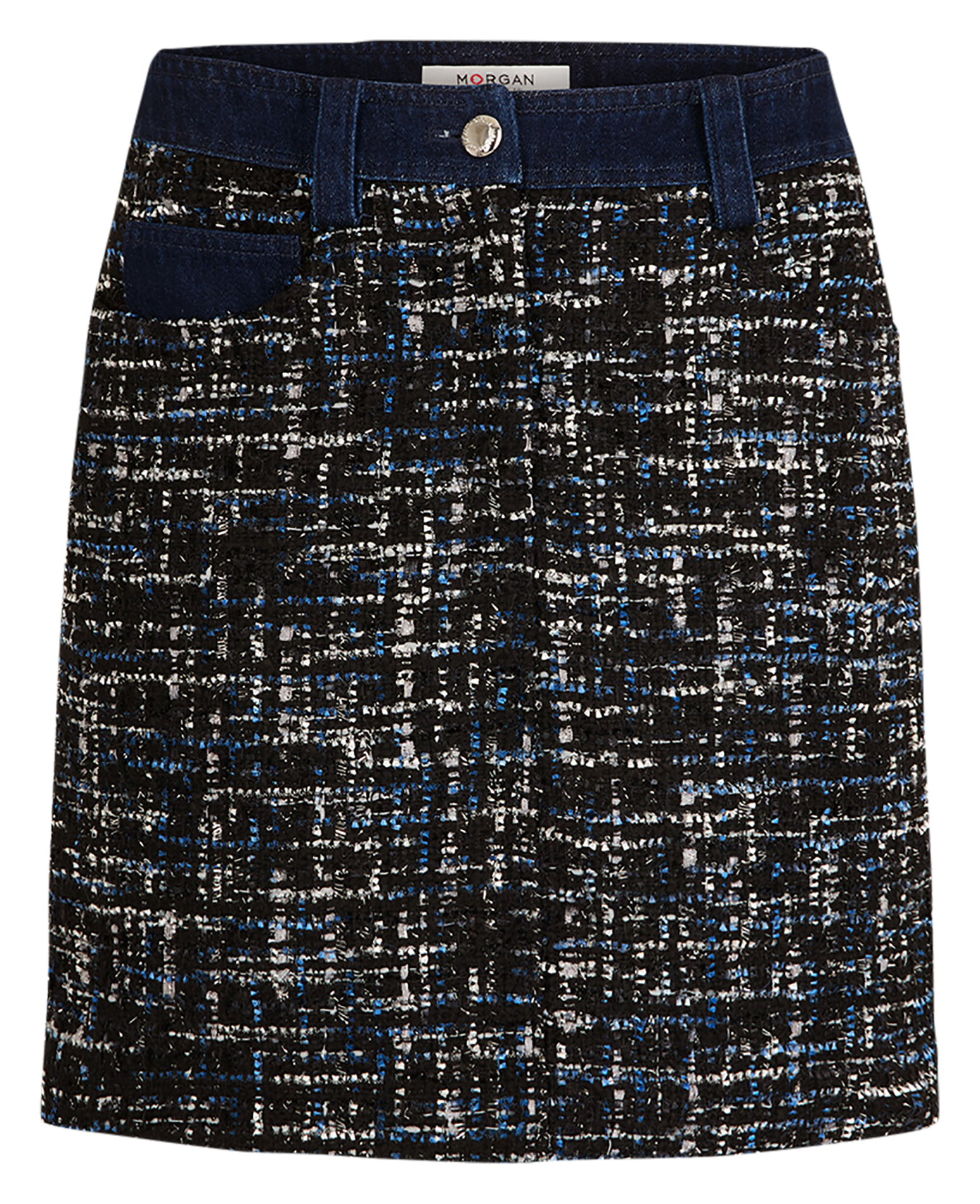 JCLAR - Jupe courte droite en tweed | Multicolore