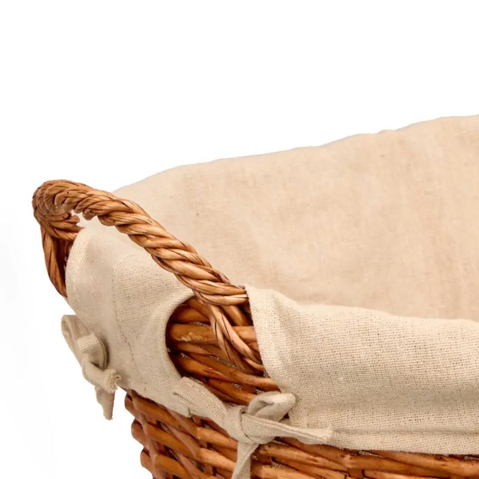 Rieten opberg mand - gevlochten riet - bruin - 54 x 37 x 30 cm