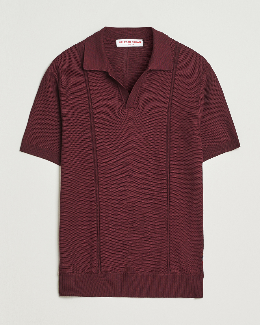Orlebar Brown Horton Pique Texture Polo Damson