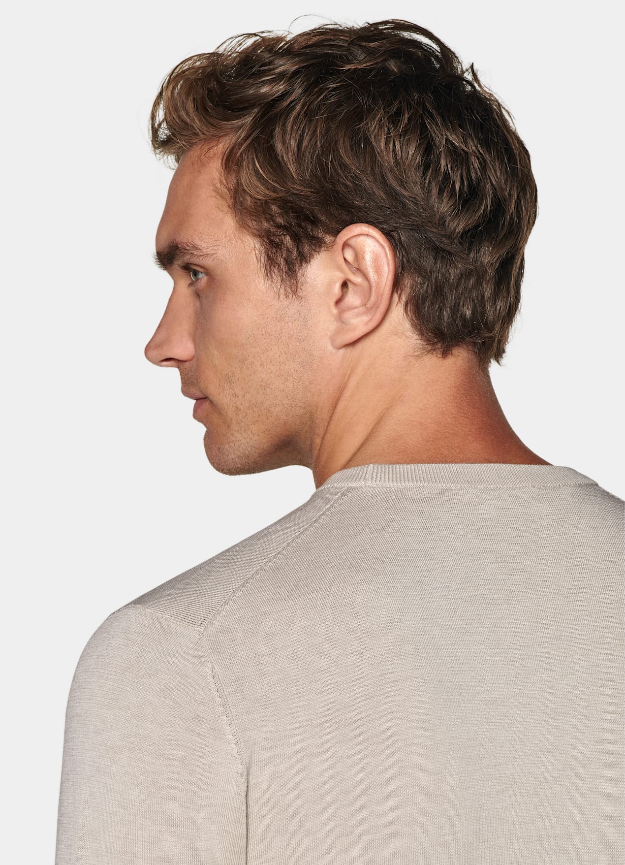 Pull col rond sable