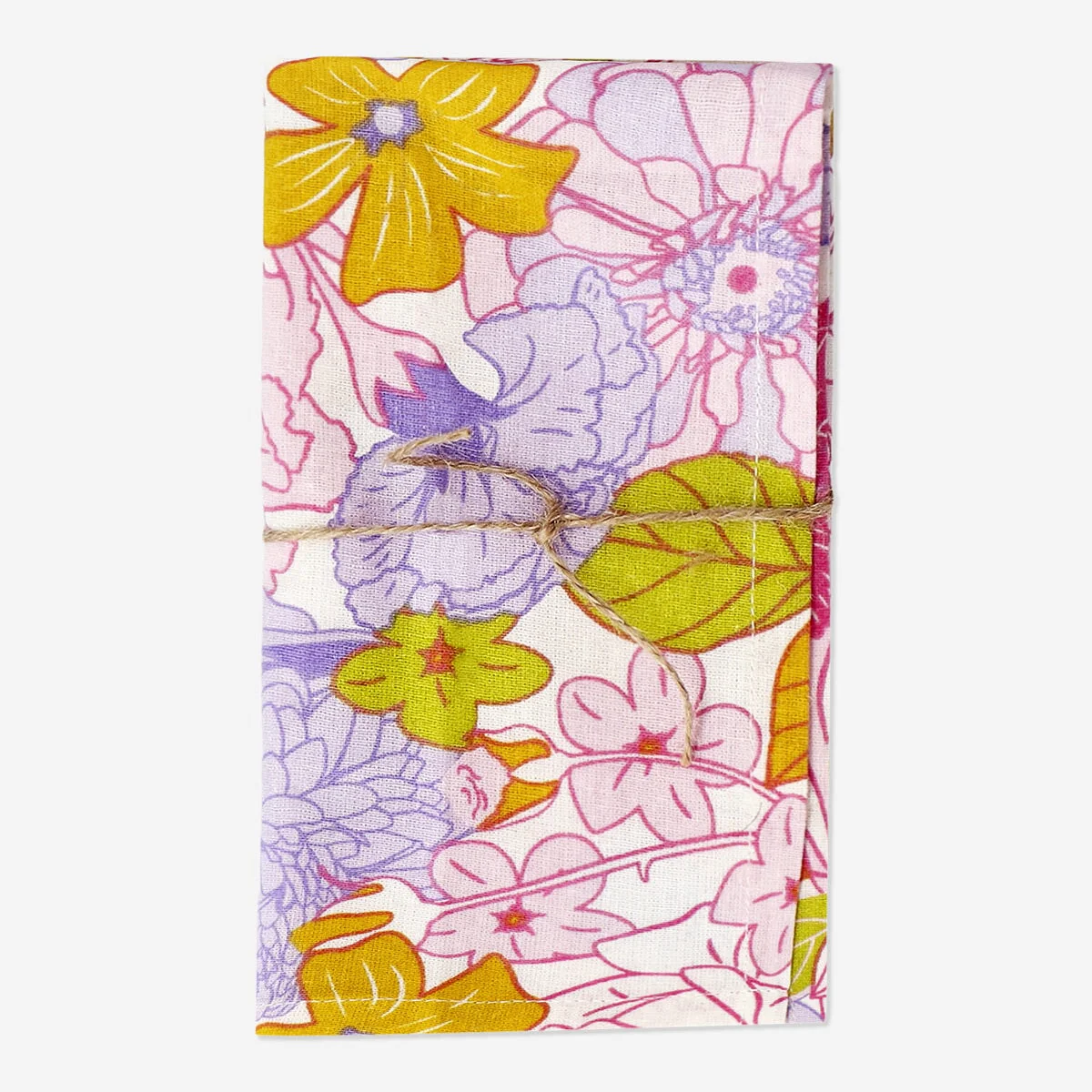 Bomuldsservietter med stort blomsterprint