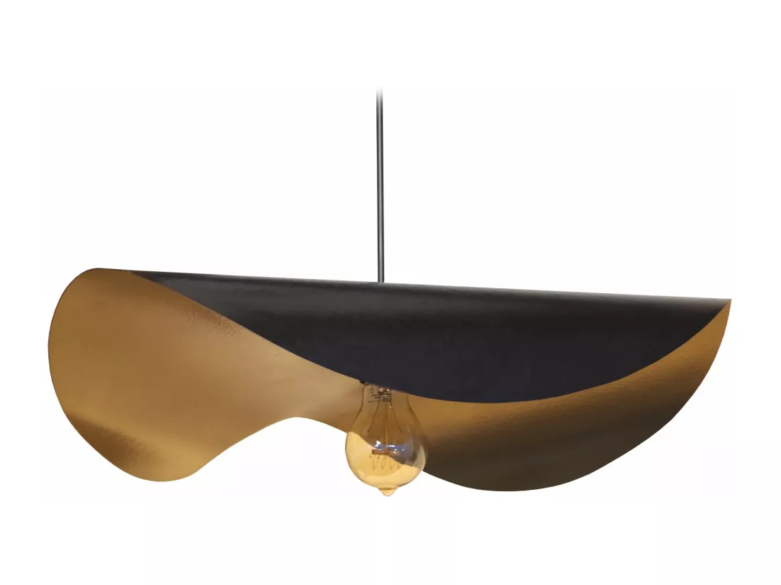 Suspension chapeau de dame métal noir,doré 75 cm.