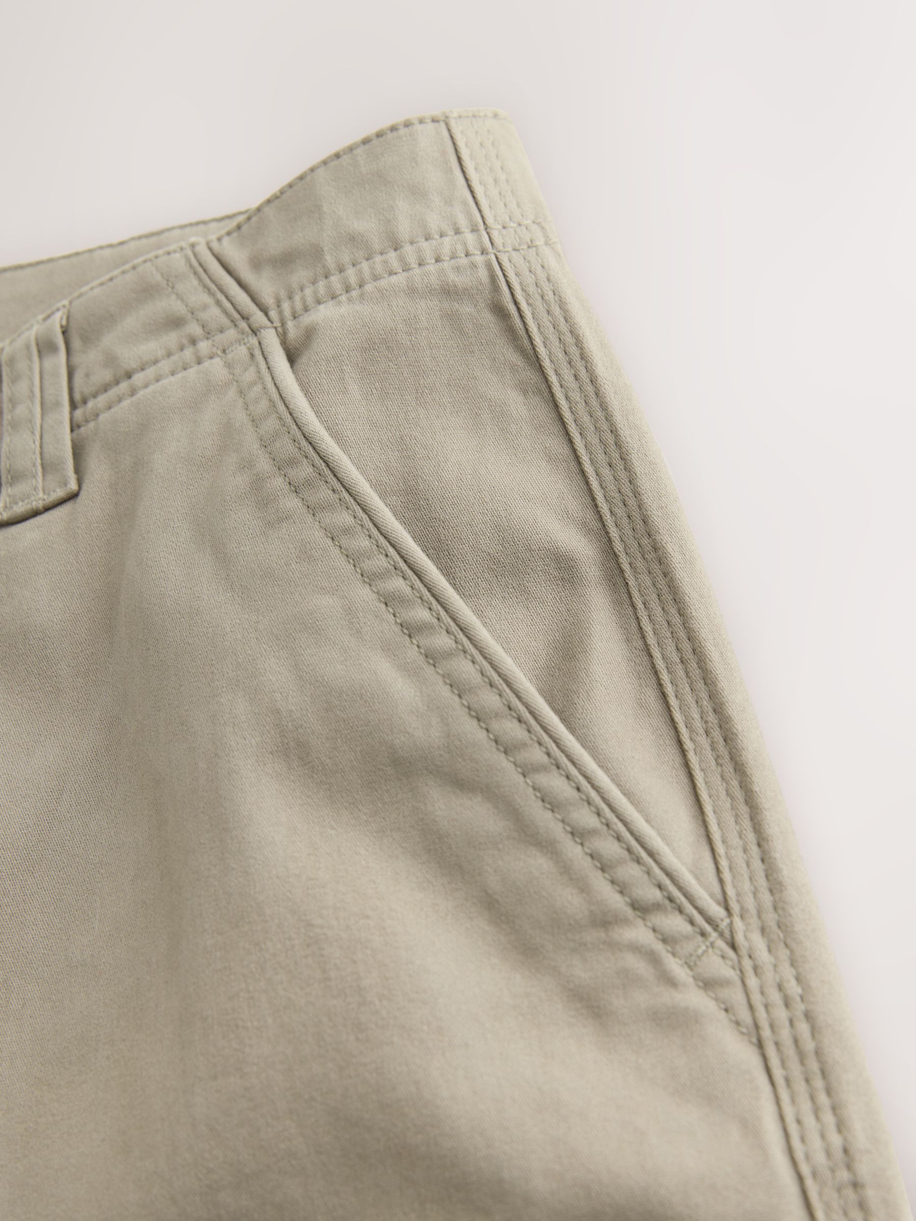 Pastelgeel - Straight fit - Katoenen cargostretchbroek