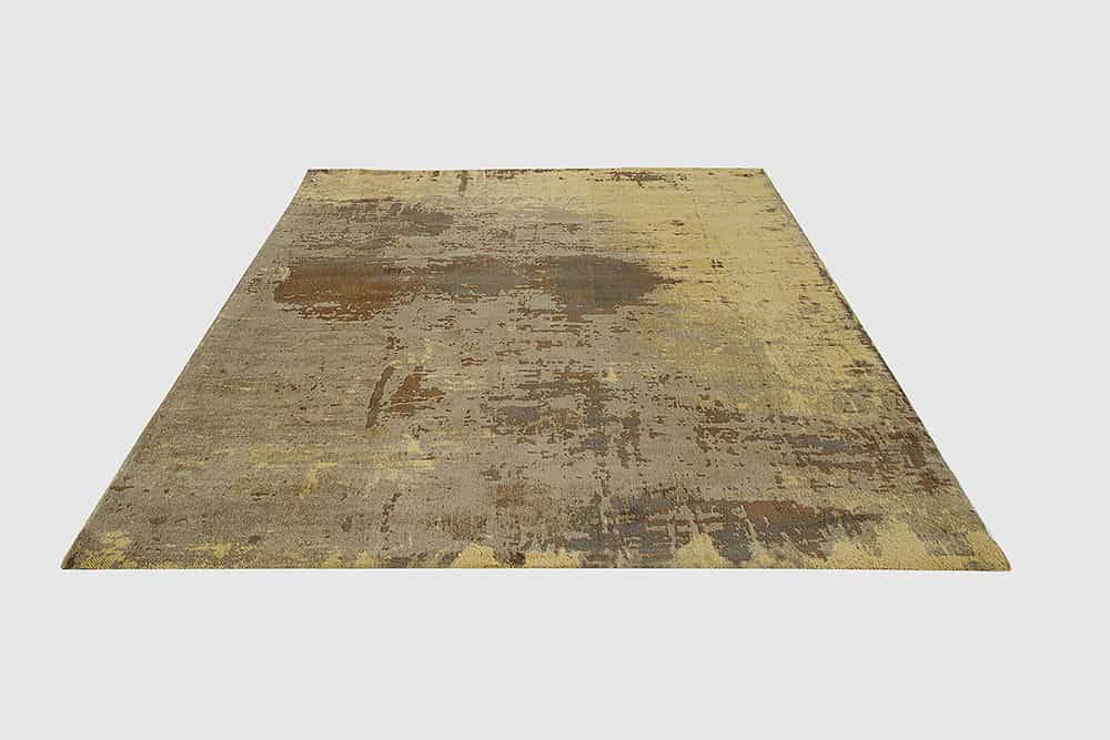 Vintage Baumwoll-Teppich MODERN ART 240x160cm sand braun Used Look