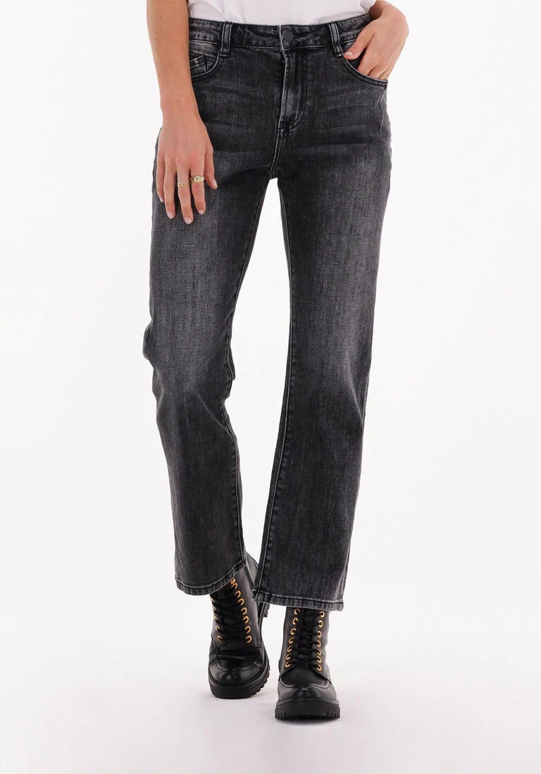SUMMUM zwarte summum straight leg jeans bootcut cropped jeans black heavy twill