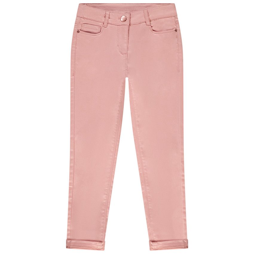 Pantalon slim en twill uni pour fille - Multicolore