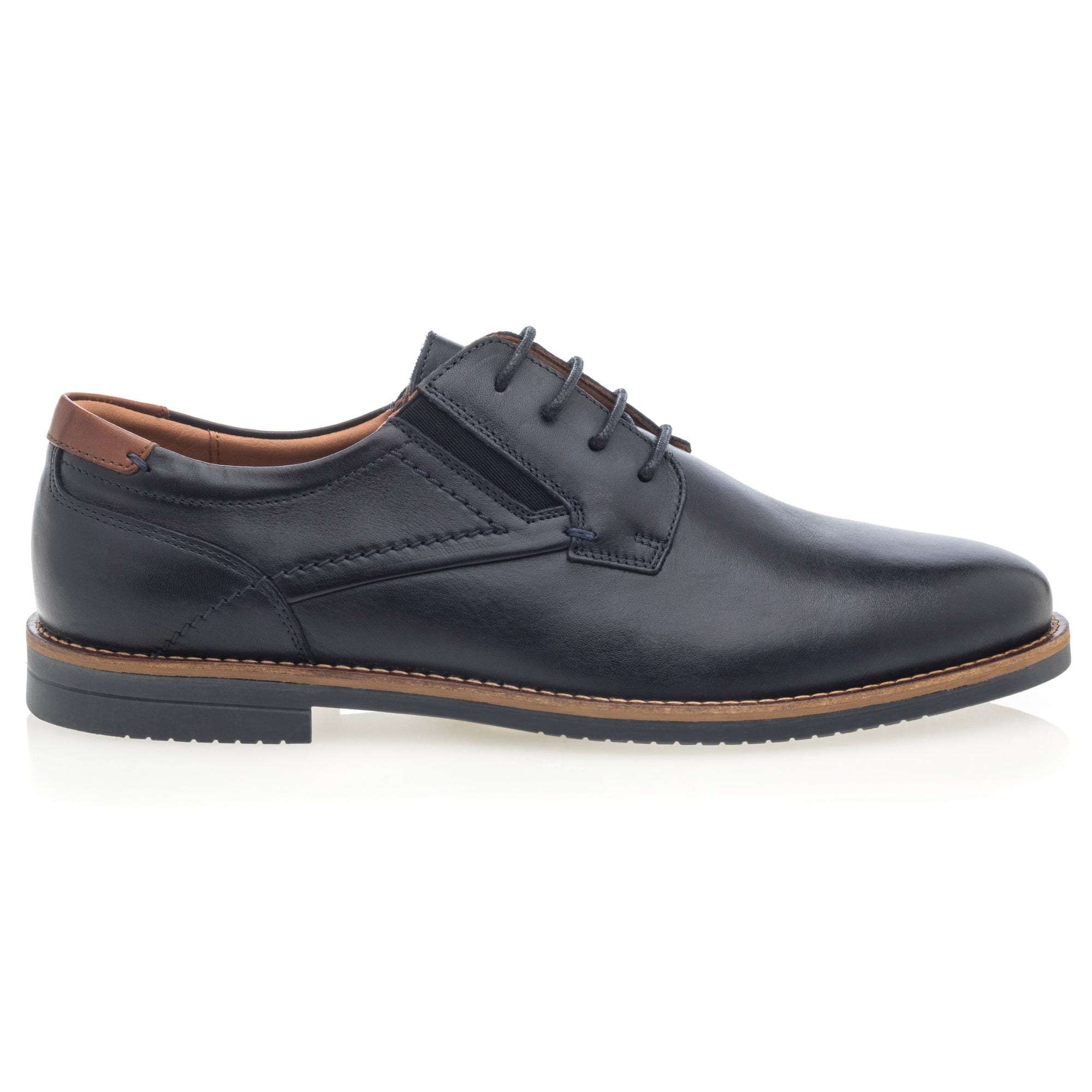 Derbies Homme en cuir bleu marine