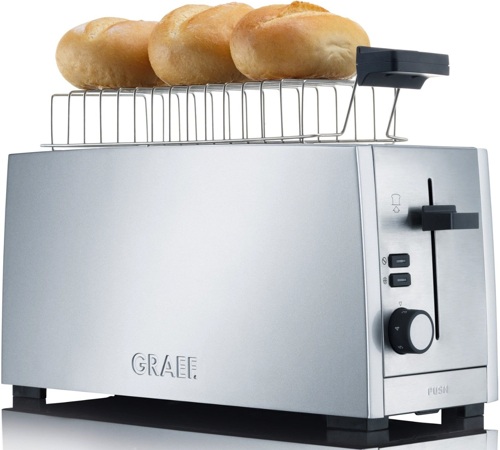 Grille pain 2 fentes larges Inox - Graef TO100EU