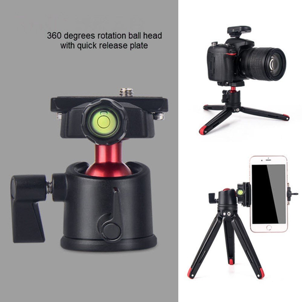 GoPro 360° Grad Schwenkbar Stativ Kugelgelenk Adapter Halterung mit integrierter Wasserwaage - Schwarz
