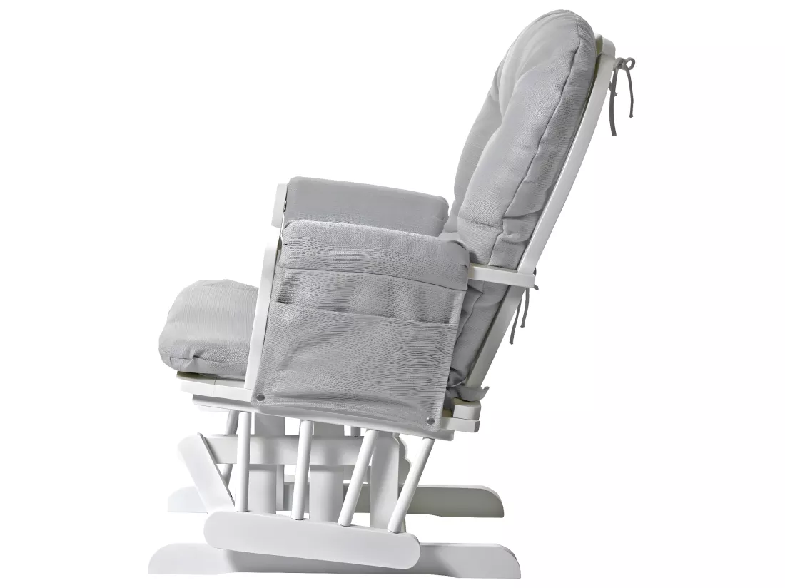 Fauteuil relax MCW-C76 Fauteuil oscillant, gris clair, monture blanche