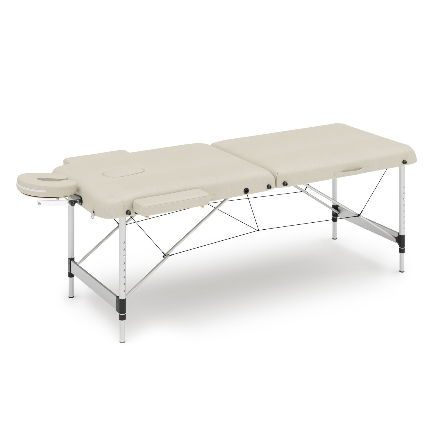 Massageliege 2-Zonen Alu beige