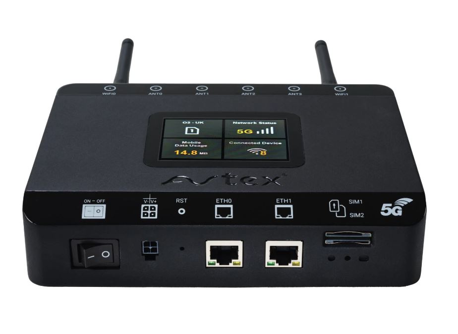 Avtex AMR-105X 5G dual sim router met 5G antenne - Zwart