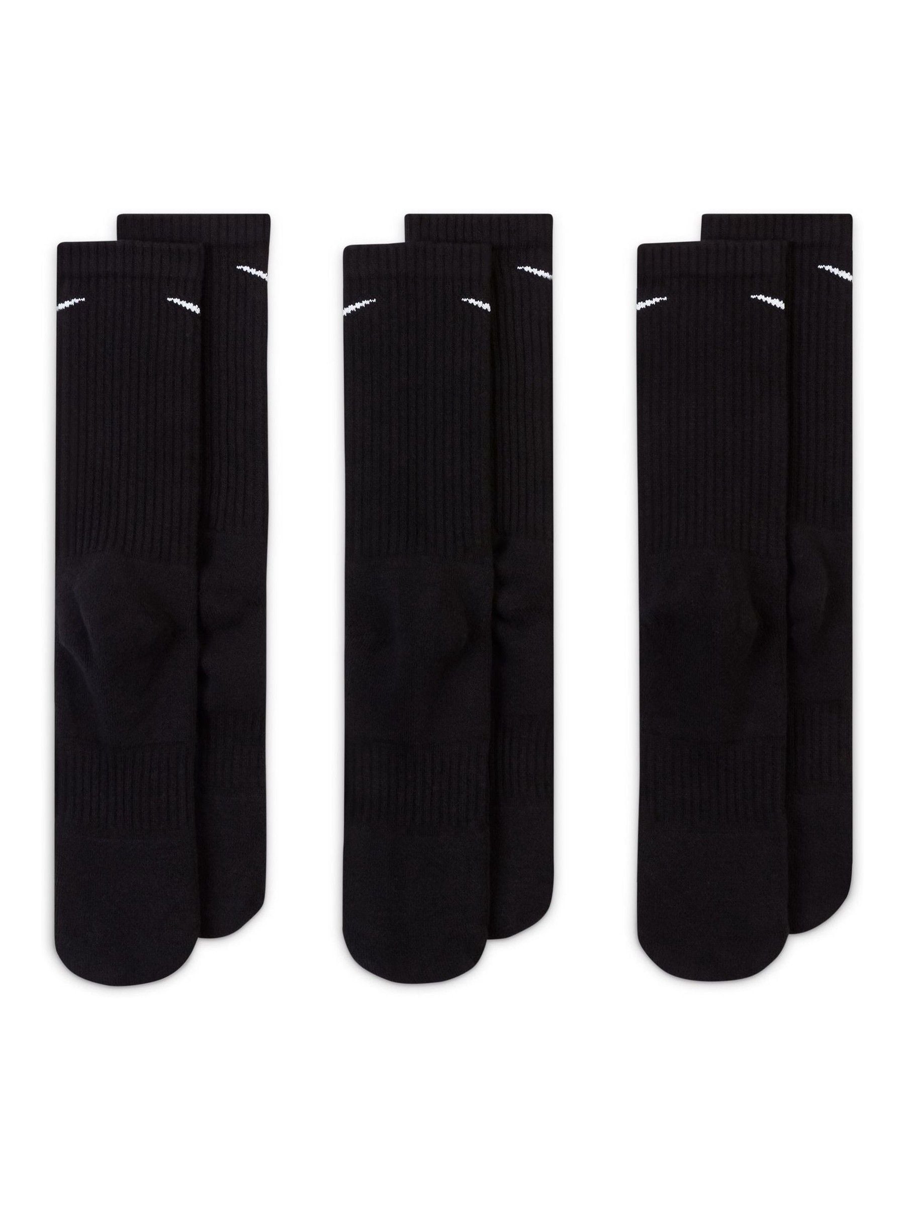 Zwart - Ronde hals - Nike Everyday set van 3 paar verzachte sokken met boord