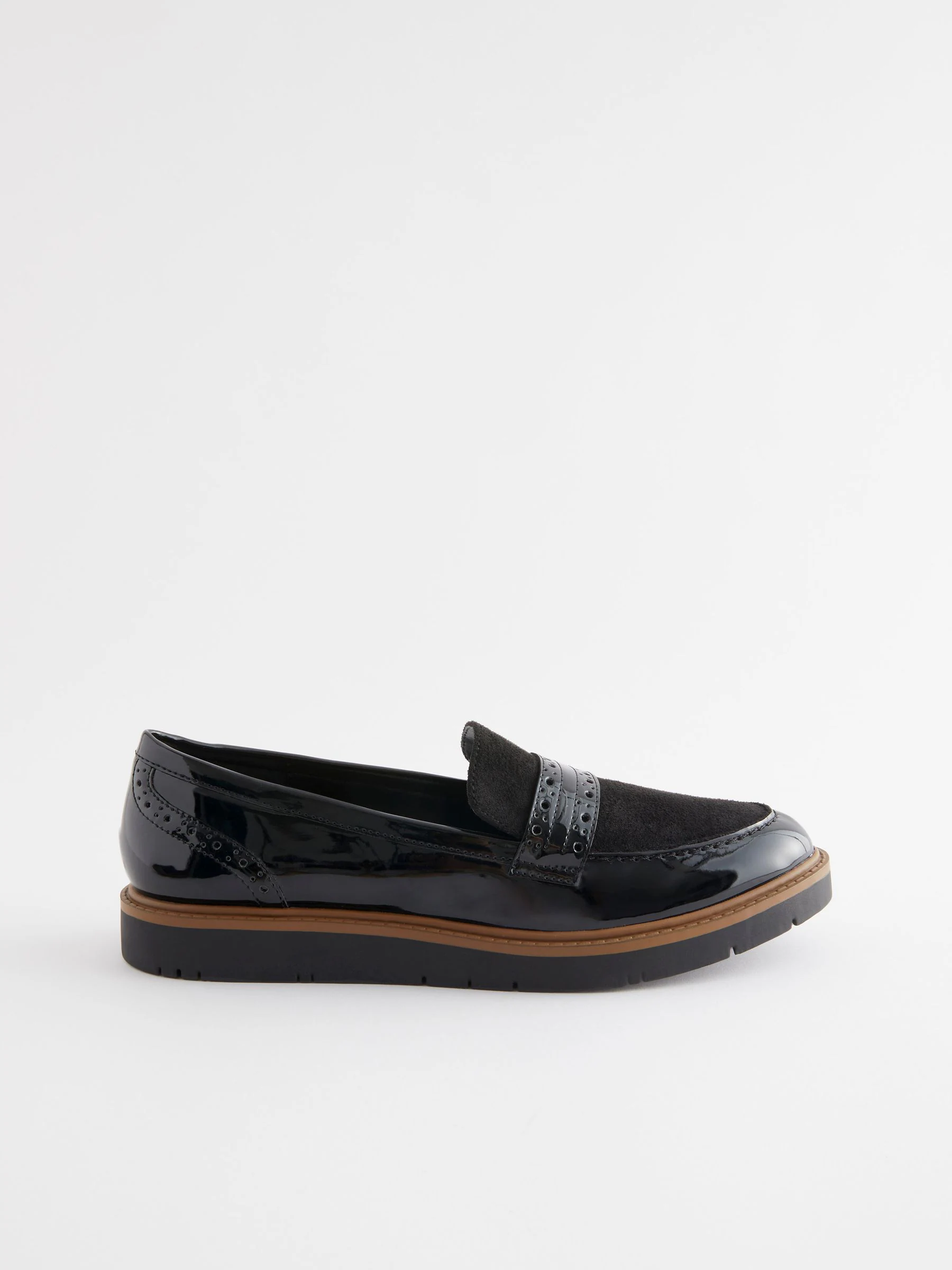 Zwart - Forever Comfort® Brogue Instappers