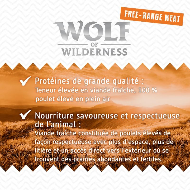Wolf of Wilderness Free Range 24 x 800 g pour chien
