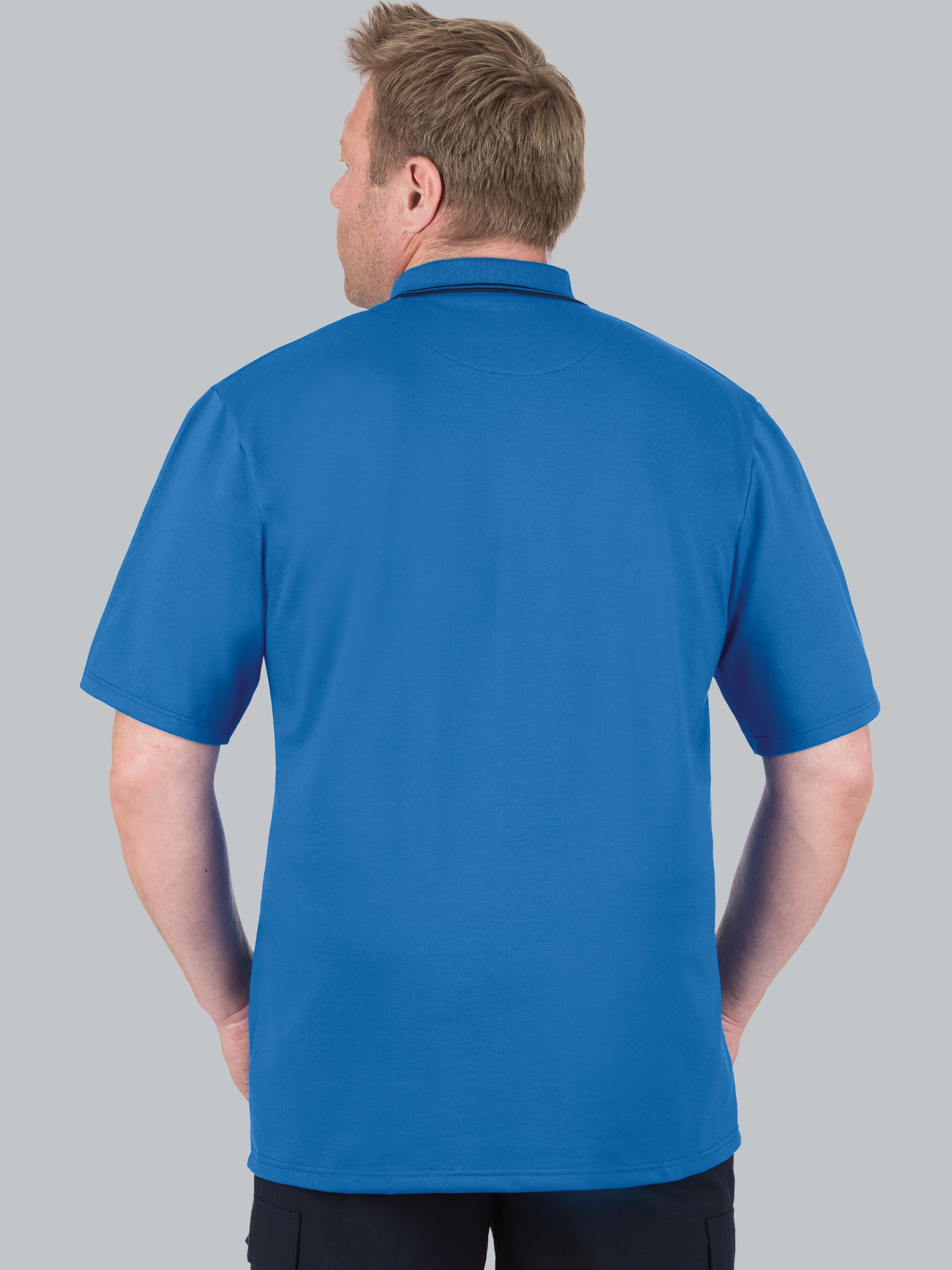 Poloshirt mit Reißverschluss Electric-blue