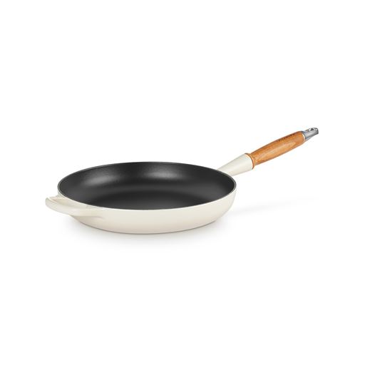 Le Creuset Signature Træhåndtags Stegepande, Meringue, Ø28 cm