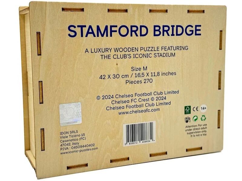 Iconic Puzzle Chelesea FC – Stamford Bridge Stadium Offizielles Holzpuzzle, Grösse M