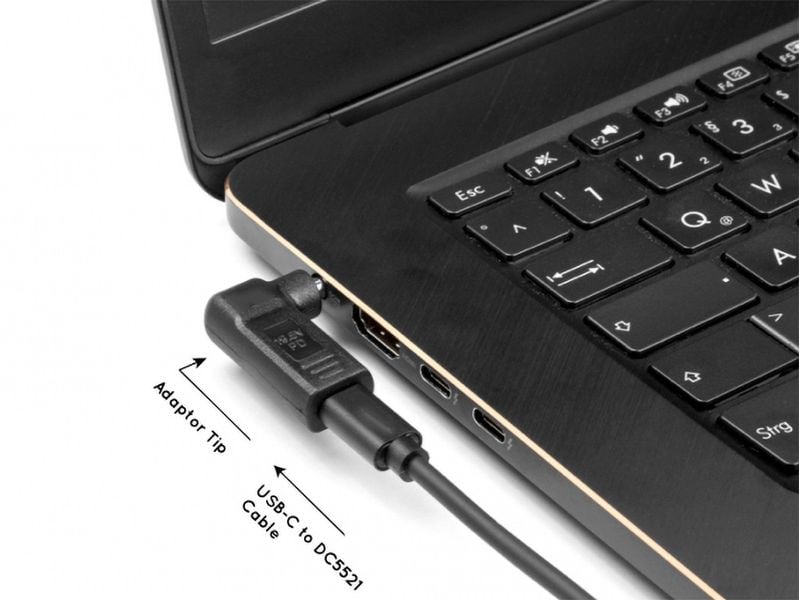 SunSlice USB-C Kabel mit Adapter Set 100 cm 65W USB-C Kabel  mit K-Set-Adapter für Notebooks