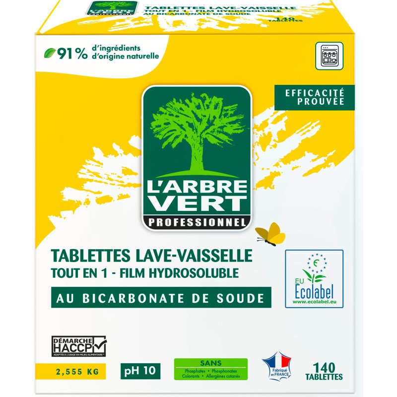 Tablettes lave-vaisselle L'Arbre Vert Professionnel  Tout en 1 - Paquet de 140