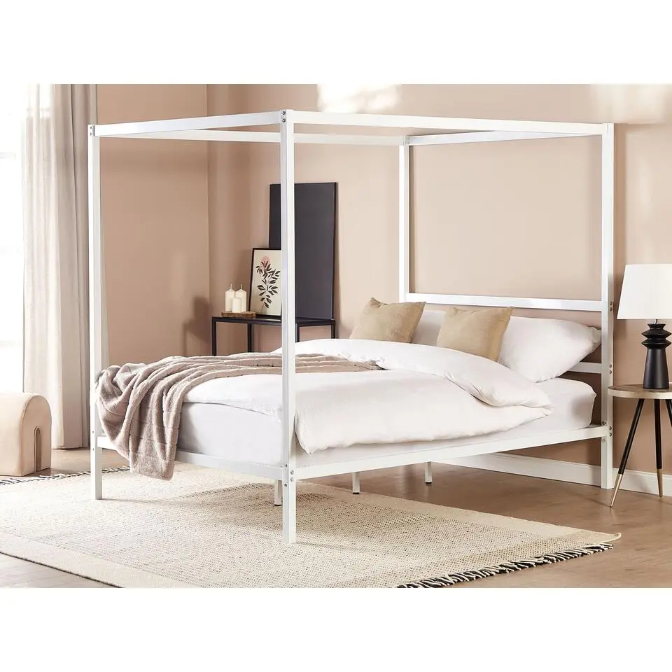 LESTARDS - Hemelbed - Wit - 140 x 200 cm - Staal