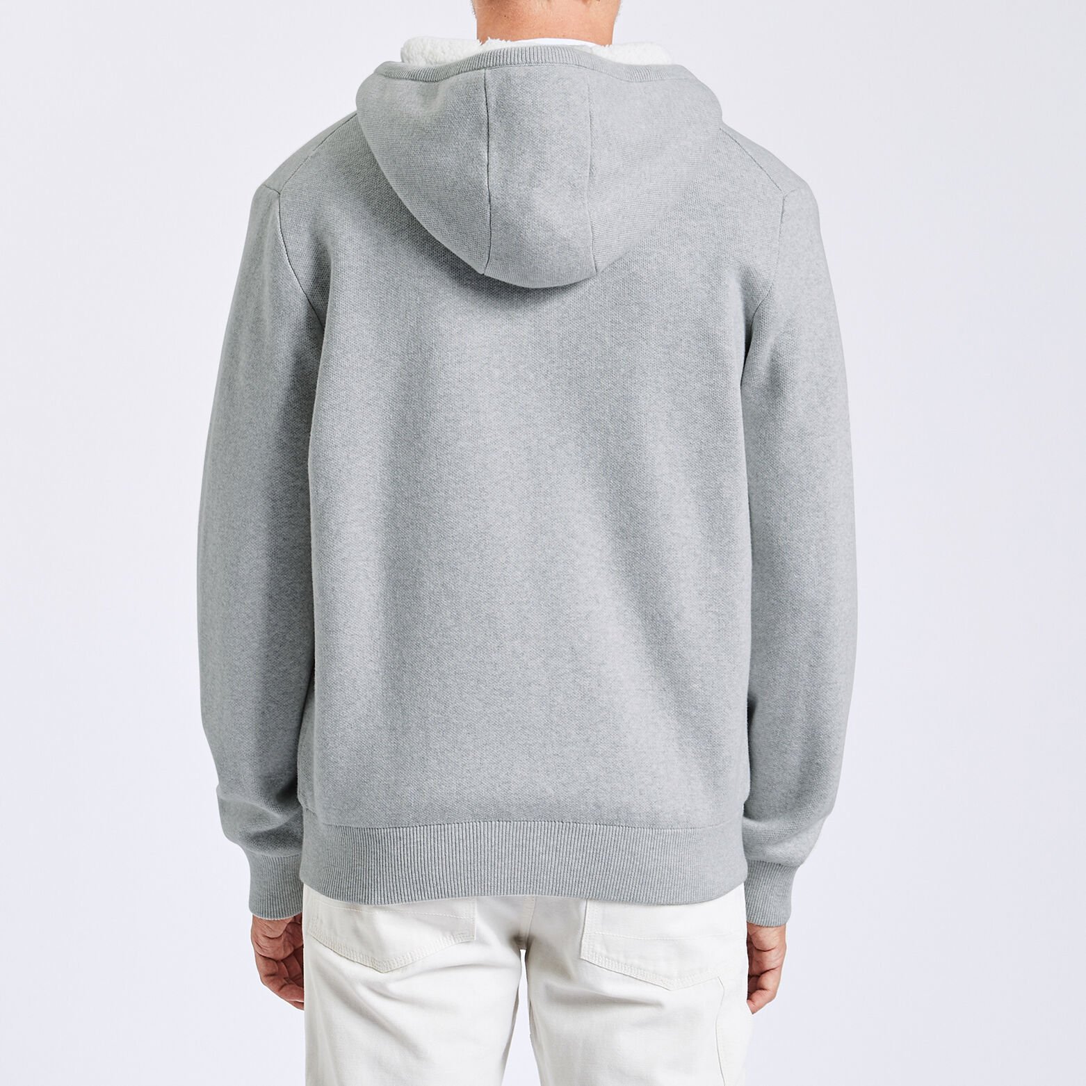 Gilet à capuche doublé en sherpa Blanc